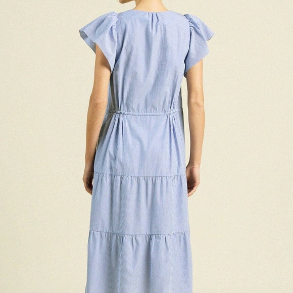 Trovata Kristi Blue/White Striped Dress - size Large - Picture 3 of 4